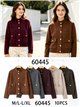 Gold button cropped knit jacket