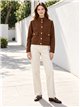 Gold button cropped knit jacket