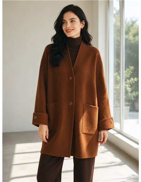 Maxi-Strickjacke mit Taschen