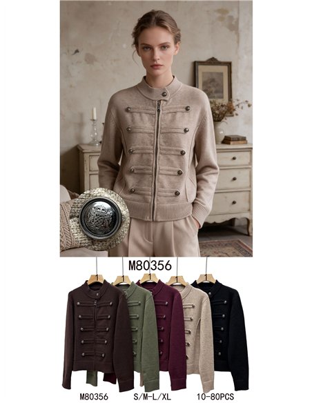 Military knit zip jacket