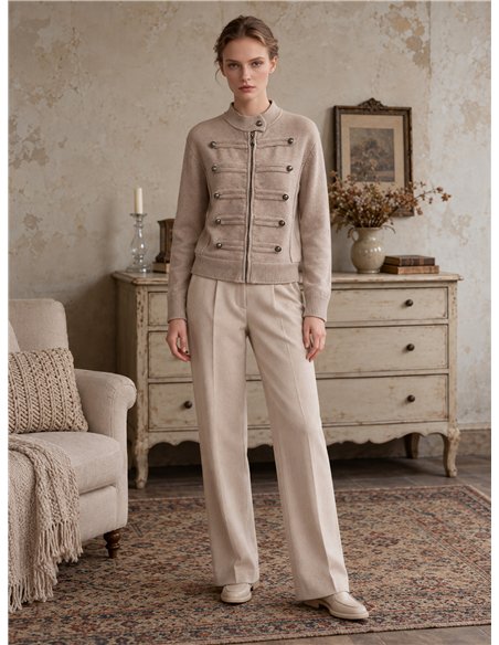 Military knit zip jacket