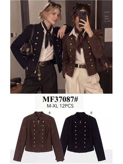 Chaqueta militar efecto ante con botones 2