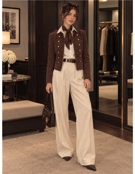 Chaqueta militar efecto ante con botones