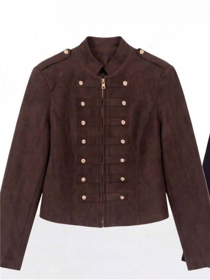 Chaqueta militar efecto ante con botones