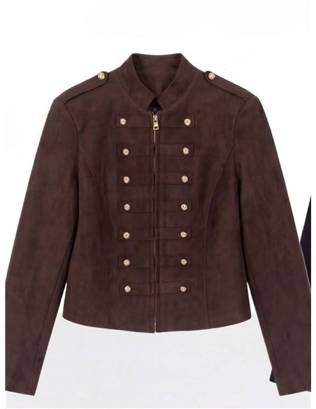 Chaqueta militar efecto ante con botones