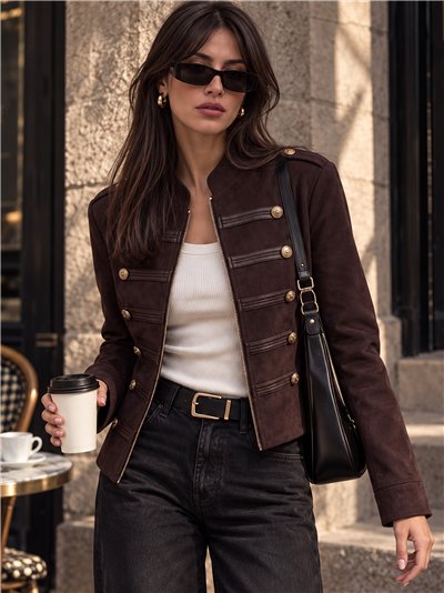 Chaqueta efecto ante estilo militar