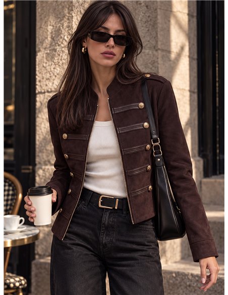 Chaqueta efecto ante estilo militar