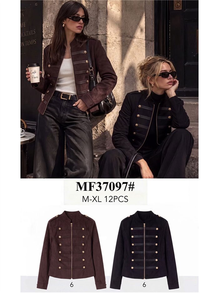 Chaqueta efecto ante estilo militar