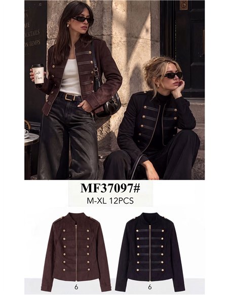 Chaqueta efecto ante estilo militar