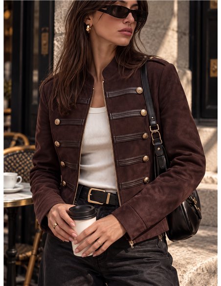 Chaqueta efecto ante estilo militar