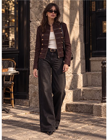 Chaqueta efecto ante estilo militar