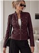 Chaqueta efecto piel estilo militar