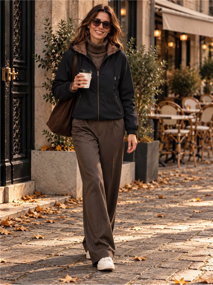 Chaqueta reversible acolchada con capucha