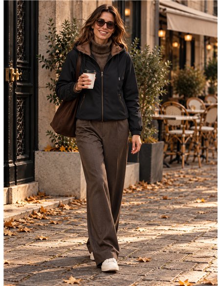 Chaqueta reversible acolchada con capucha