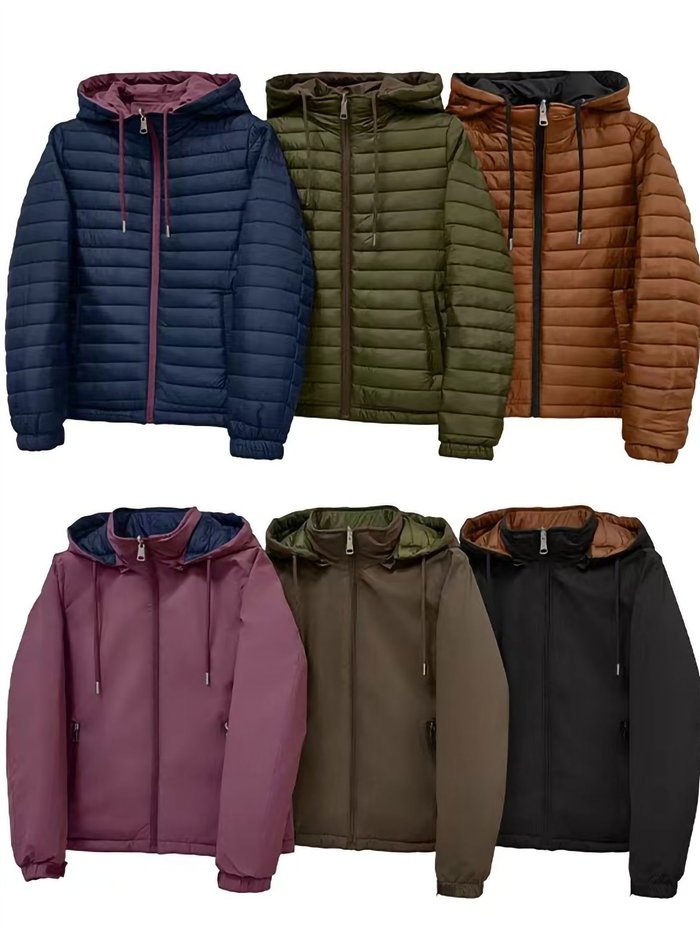 Chaqueta reversible acolchada con capucha