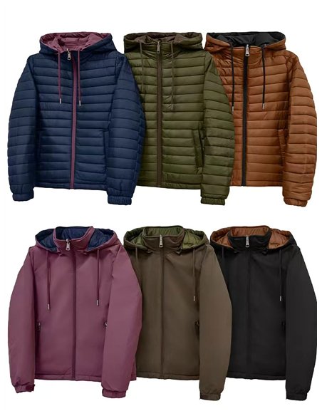 Chaqueta reversible acolchada con capucha