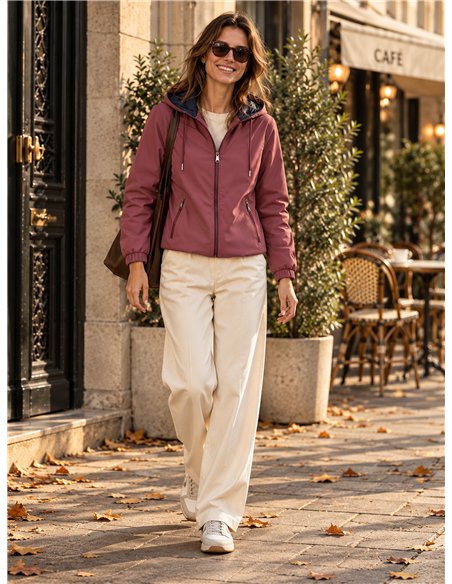Chaqueta reversible acolchada con capucha