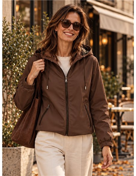 Chaqueta reversible acolchada con capucha