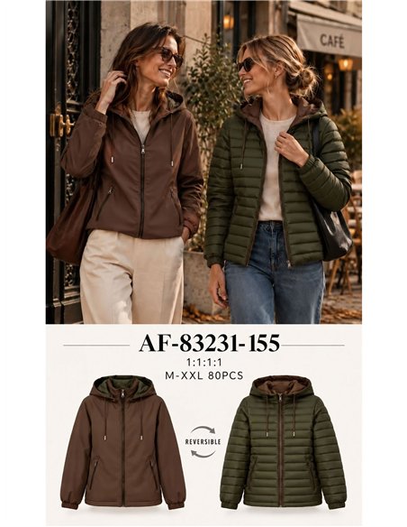 Chaqueta reversible acolchada con capucha