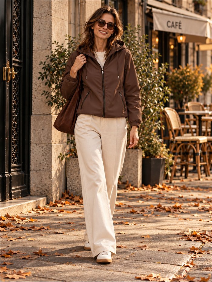 Chaqueta reversible acolchada con capucha