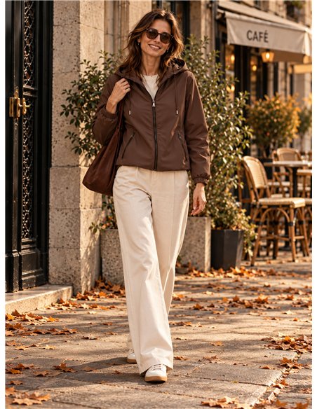 Chaqueta reversible acolchada con capucha