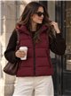 Gilet imbottito con cappuccio foderato in pile