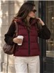 Gilet imbottito con cappuccio foderato in pile