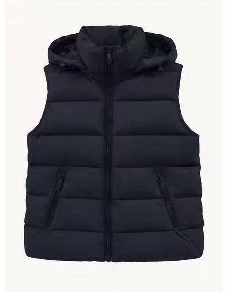 Chaleco acolchado con capucha forro polar