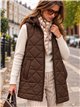 Gilet lungo trapuntato con motivo a rombi