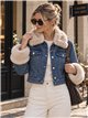 Chaqueta vaquera corta acolchada con pelo