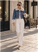 Chaqueta vaquera corta acolchada con pelo