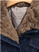 Chaqueta vaquera corta acolchada con pelo