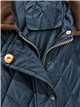 Chaqueta acolchada de rombos cuello pana con capucha