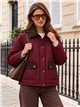 Chaqueta acolchada de rombos cuello pana con capucha