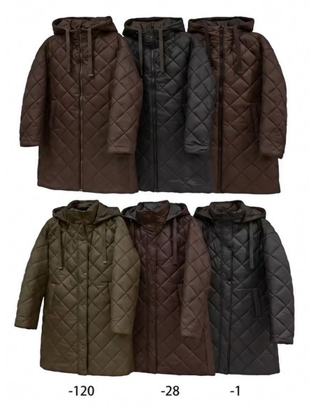Abrigo acolchado reversible de rombos