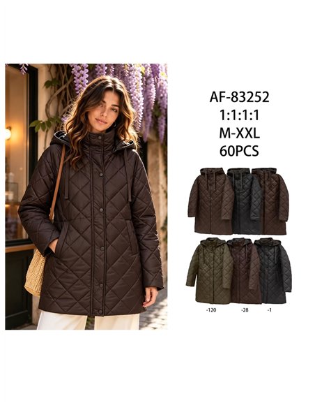 Reversible diamond quilted coat