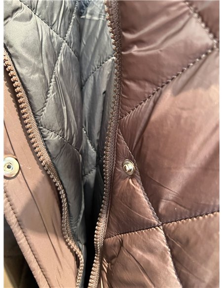 Reversible diamond quilted coat