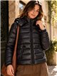 Glossy cropped puffer jacket with hood
