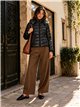 Glossy cropped puffer jacket with hood