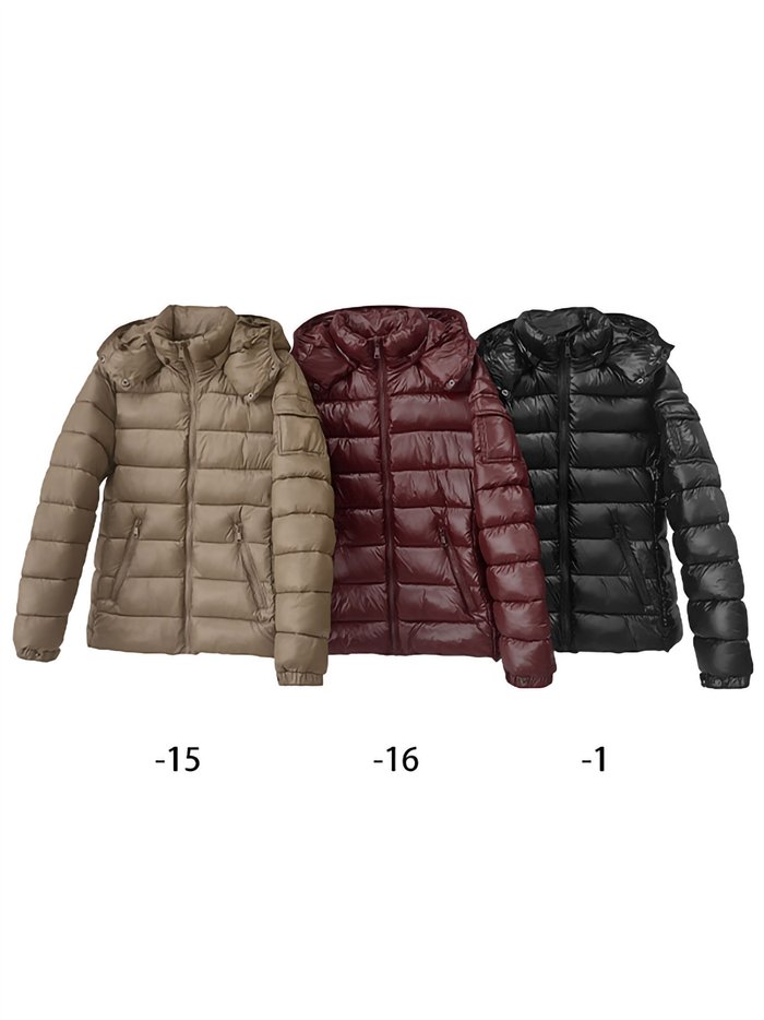 Chaqueta acolchada corta con capucha