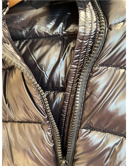 Long hooded puffer coat
