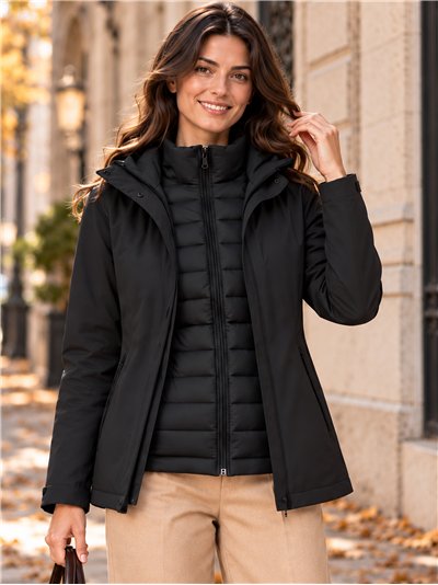 Chaqueta 3 en 1 con interior acolchado