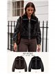 Chaqueta efecto piel con pelo