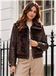 Kunstlederjacke mit Pelz