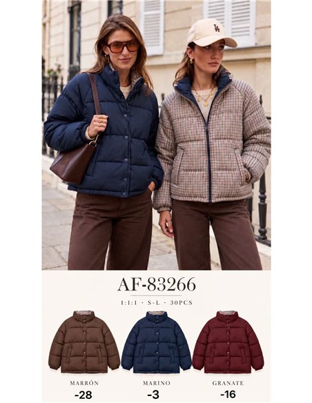 Chaqueta reversible acolchada de cuadros