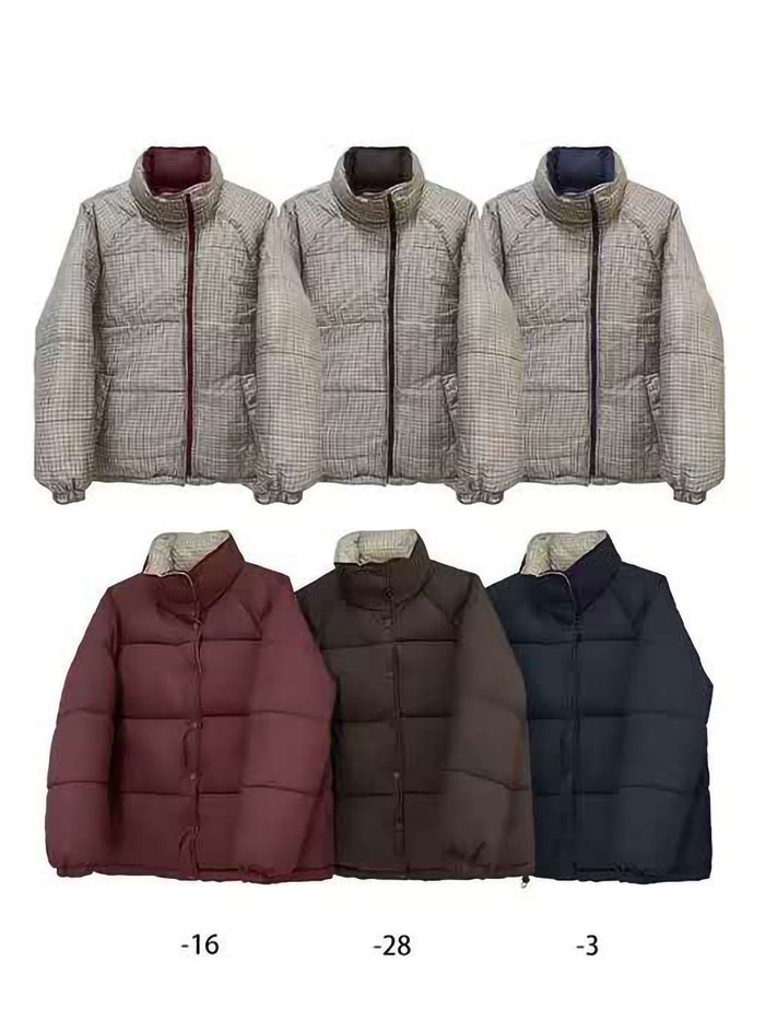 Chaqueta reversible acolchada de cuadros