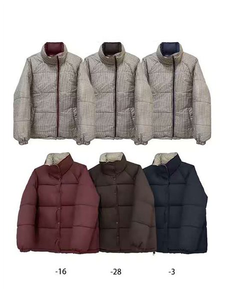 Chaqueta reversible acolchada de cuadros