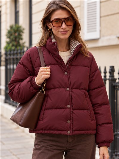 Chaqueta reversible acolchada de cuadros