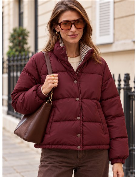 Chaqueta reversible acolchada de cuadros