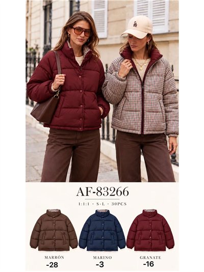 Chaqueta reversible acolchada de cuadros 2